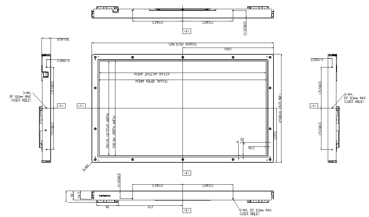T315XW01 V9, AU, 31.5� WXGA Color TFT-LCD, System pull, a- grade